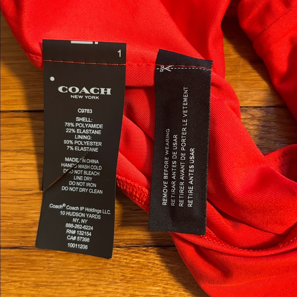 Coach Red One Piece Swimsuit  NWT - Picture 5 of 5